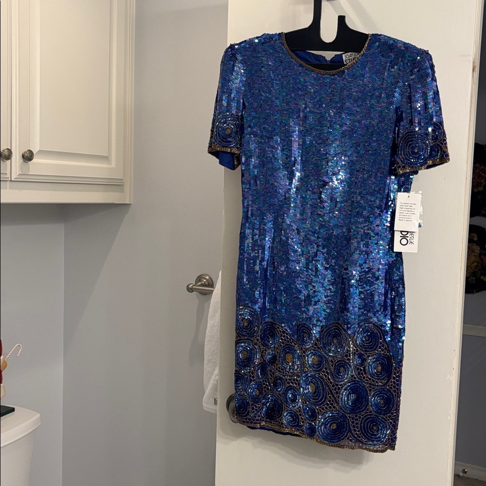 Joan Leslie Royal Blue Sequin Mini Dress